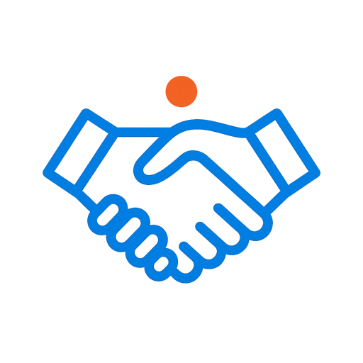 broker handshake line icon