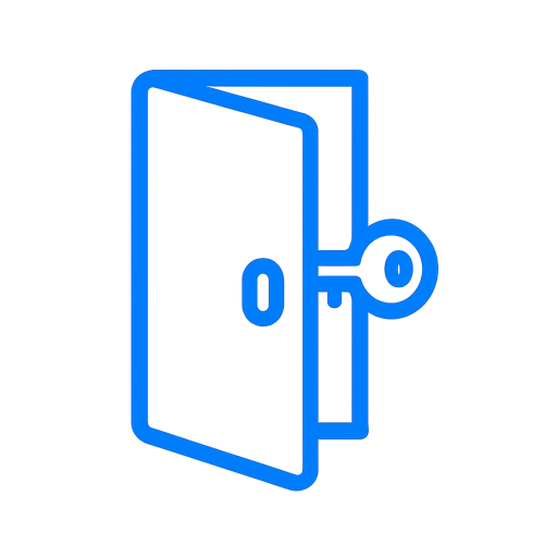 An open door with a key still in the lock — access gained with a valid login, not a forced break-in.